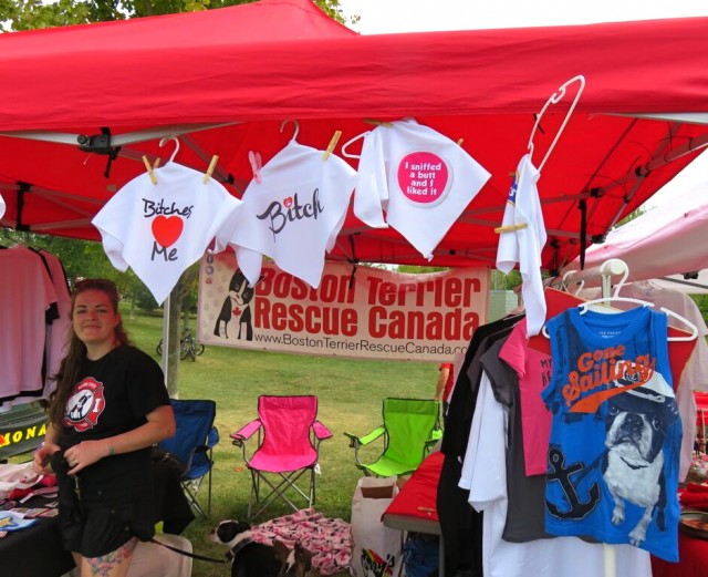 boston terrier rescue booth at woofstock