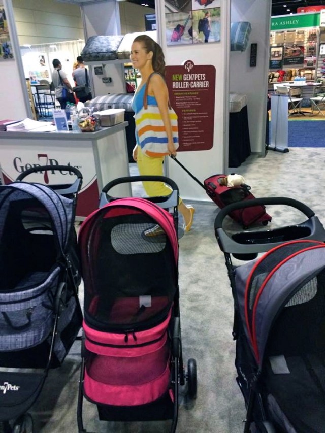 dog strollers WWE dog beds booth at global pet expo