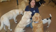 Cheryl with dogs at Holiday Pet Care