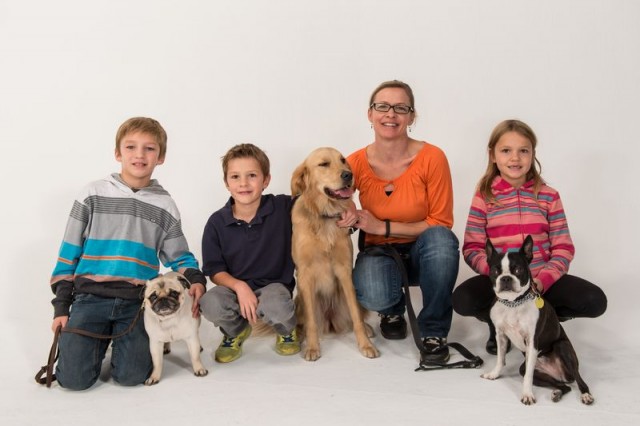 Tammy and Family with Rescue Dogs from Rescues Rock TV shoot