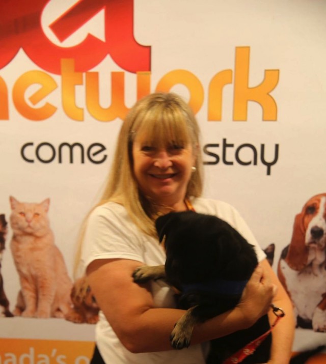 TH susie and kilo the Pug on the red carpet for Rescues Rock