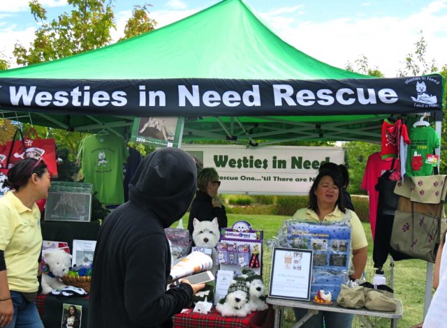 westies in need rescue tent at woofstock