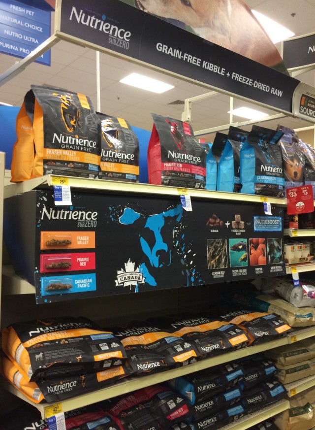 Nutrience #SubZeroDifference shelf at PetSmart