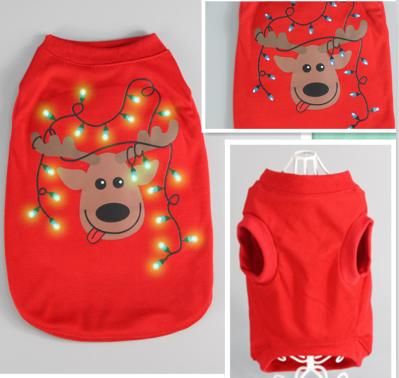 Red Reindeer Ugly Christmas Sweater with lights