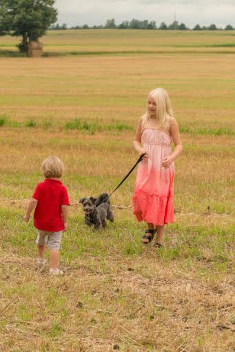 girl walks Reese to say "hello" to boy