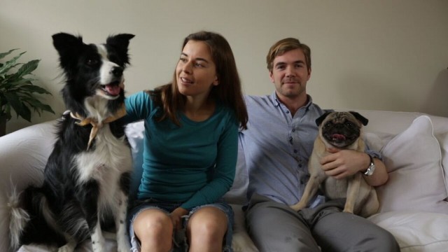 Lotties, Sophie, Hugh and fishstick sitting on the couch