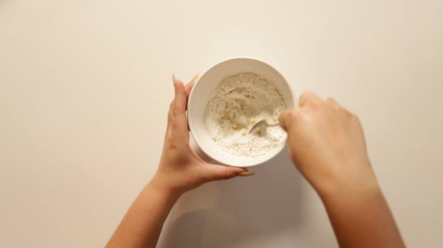 mixing the pastry dough