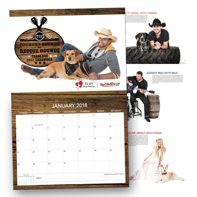 Top Country TEAM calendar for Rescues