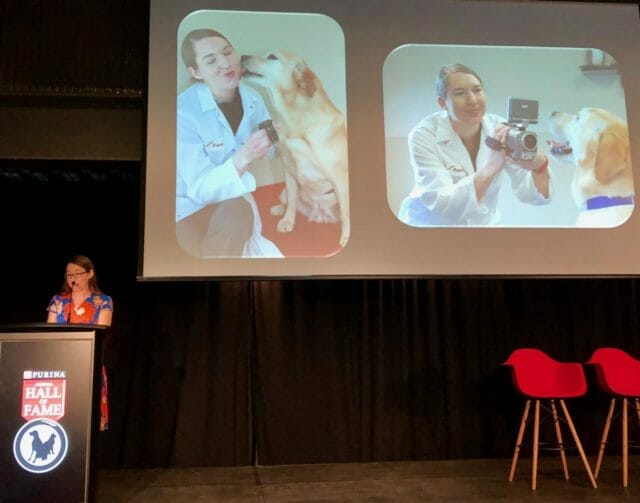 Behaviour research scientist speaking at the 2019 Purina Animal Hall of Fame