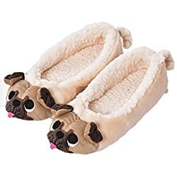 This image has an empty alt attribute; its file name is Fluffy-Pug-Slippers-gift-ideas.jpg